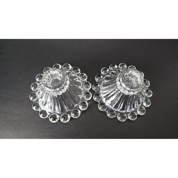 Vintage Pair of Boopie Candlestick Holders 1950's Berwick Anchor Hocking Candle - Picture 3 of 4